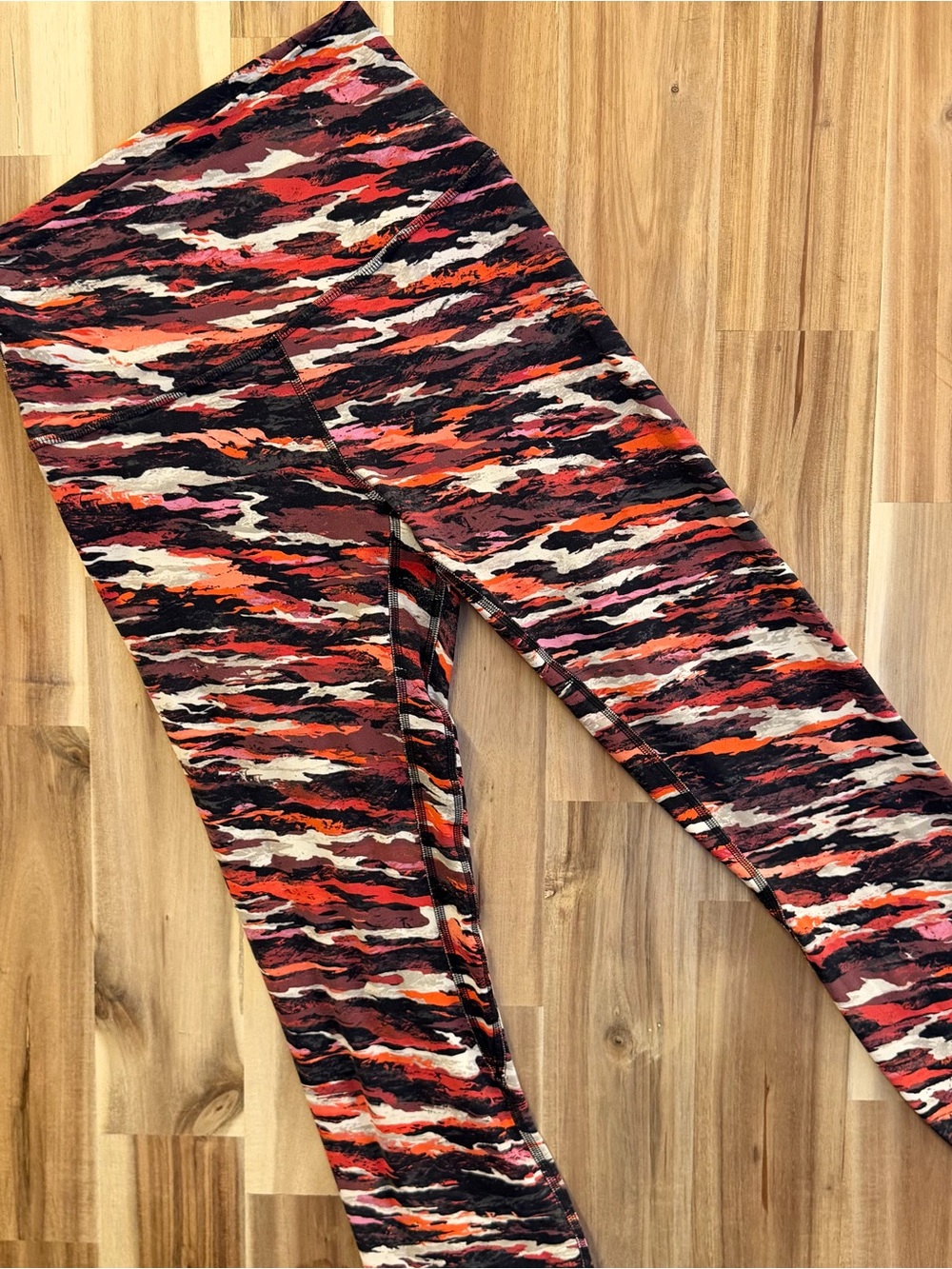 lululemon athletica Abstract Multicolor Leggings in Pink, Orange & Black